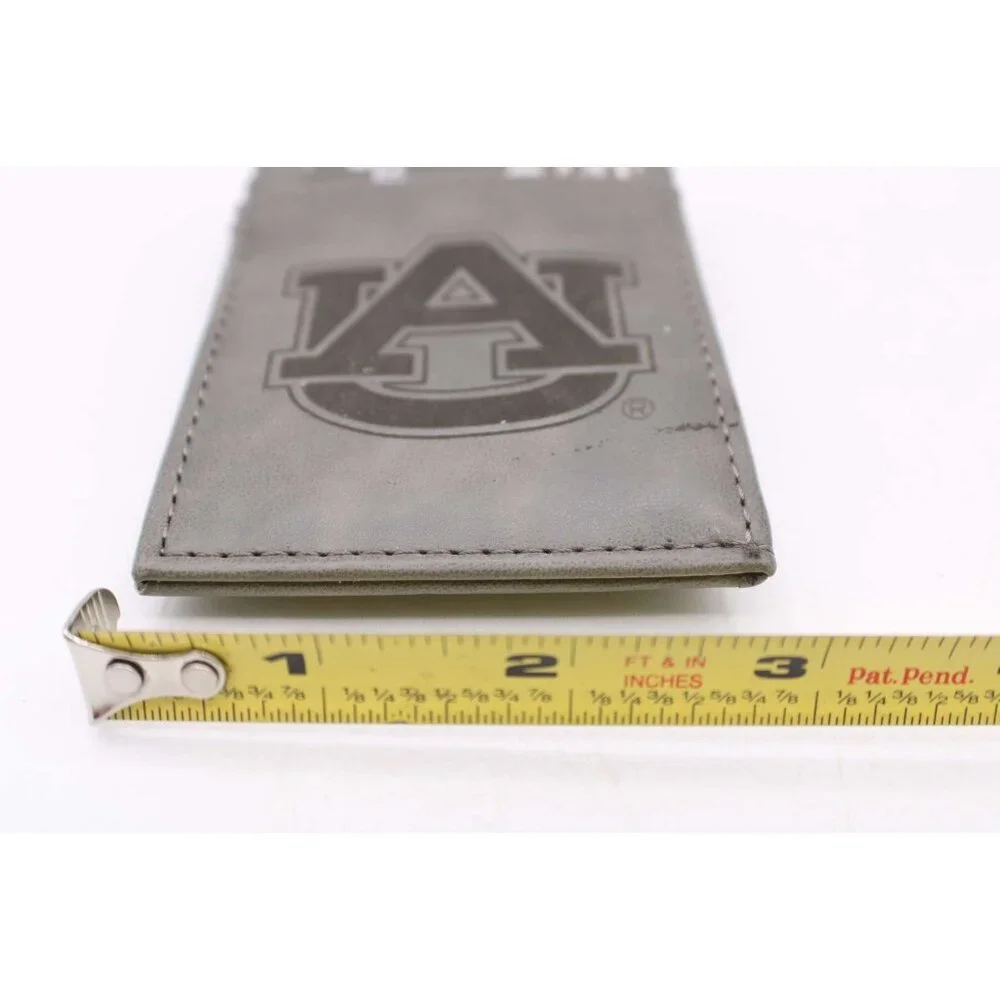 Auburn University Tigers Front Pocket Wallet Bi Fold Faux Leather Gray Black New